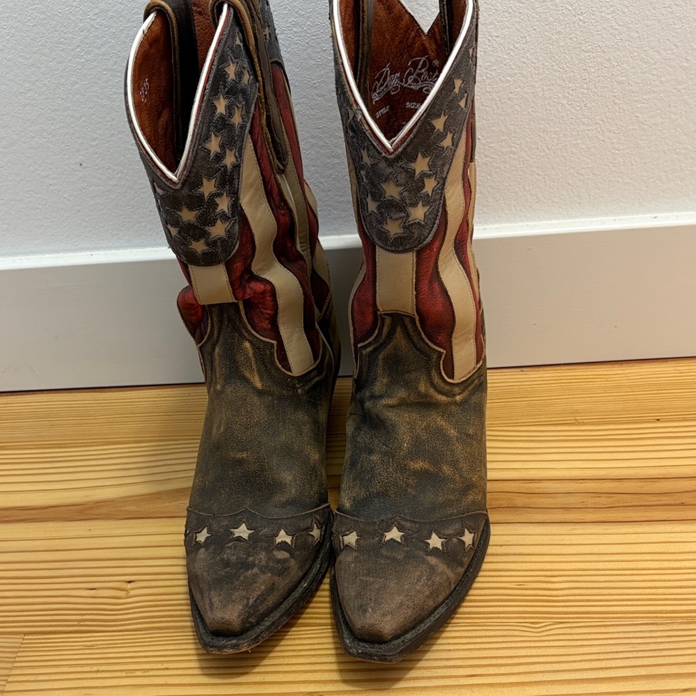 Dan Post Patriotic Heeled Boots - Red, White, and Blue